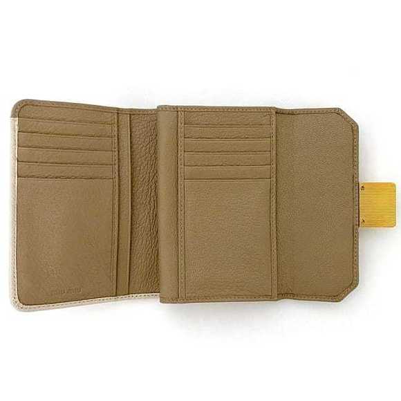 Miu Miu Wallet L-shaped Bicolor Simple Brown Wallet - Picture 8 of 10